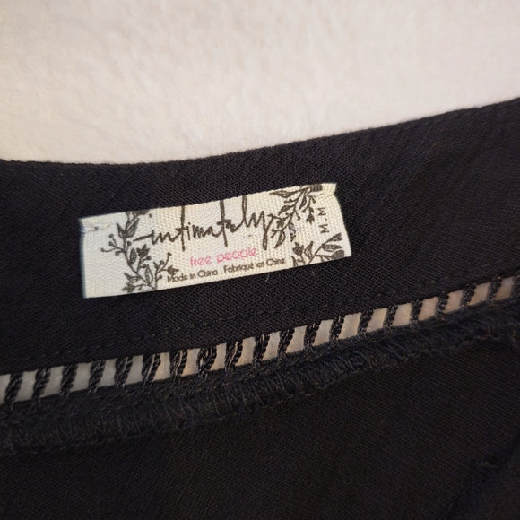 Intimately Free People Black Side Ruched Wrap Mini  Dress - Women Size M - Picture 6 of 8